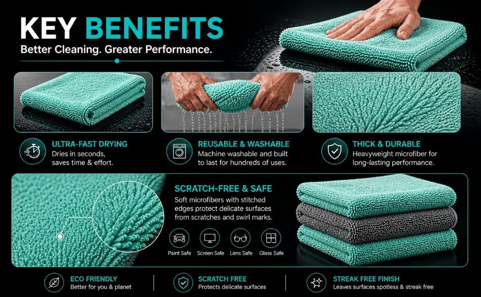 1200 GSM Premium Microfiber Infographic